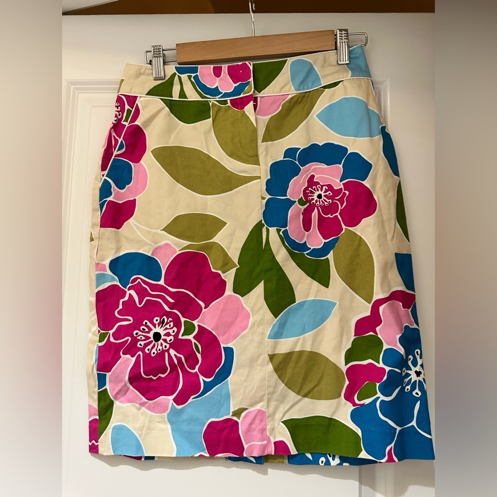 Willi Smith Floral Pencil Skirt - Pink, Blue, Green